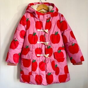Size 4-5Y Boden Girl’s Apple Print Parka Coat